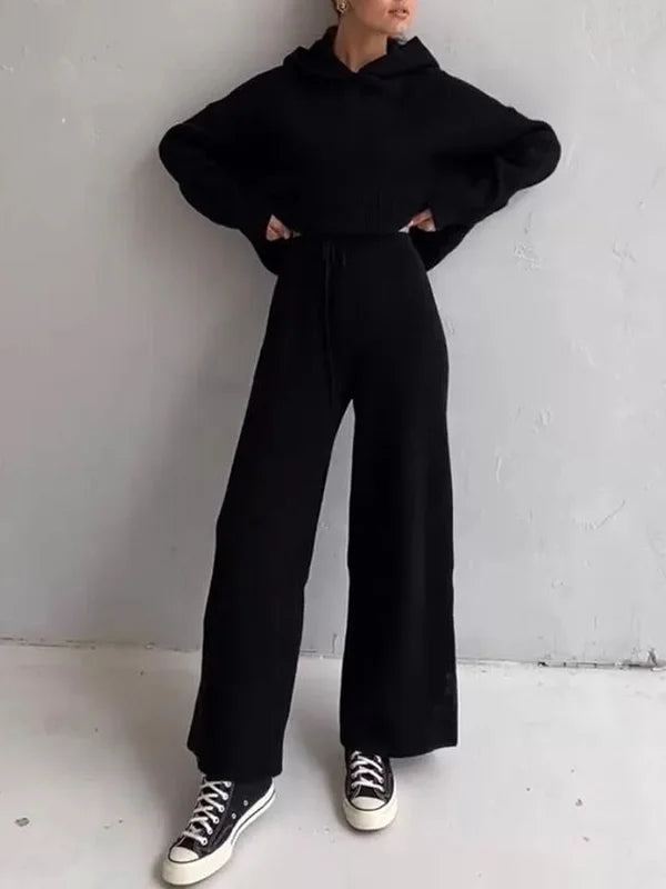 EB | Luxus Frau Hoodie Gestreiftes Set