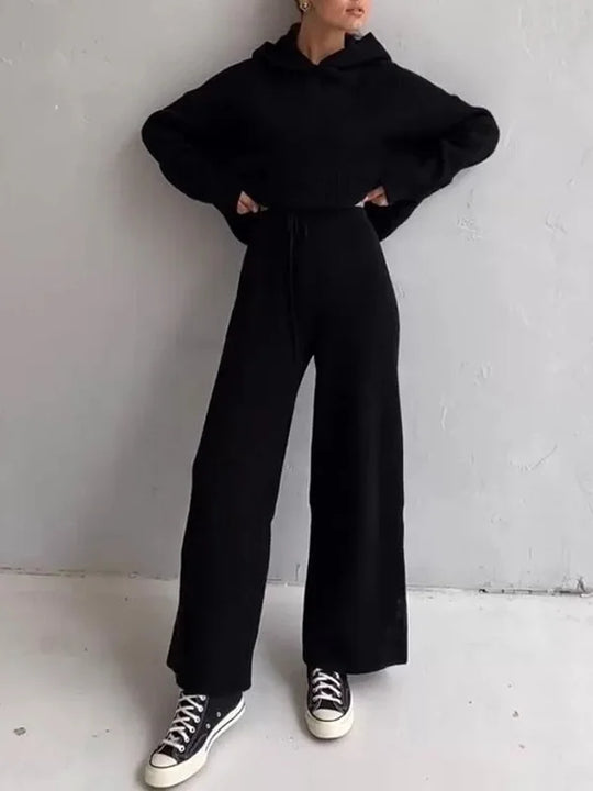 EB | Luxus Frau Hoodie Gestreiftes Set