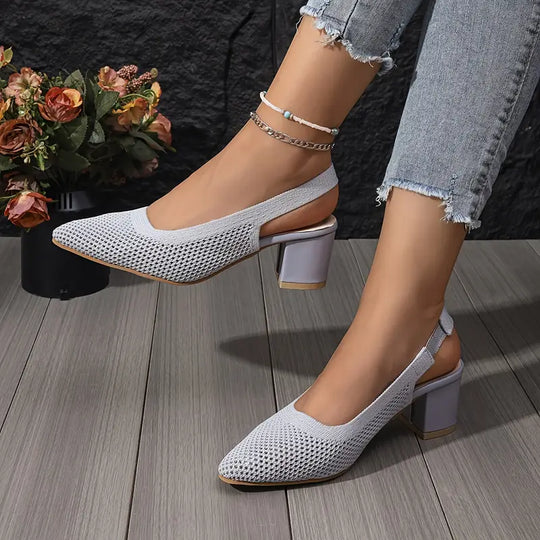 Atmungsaktive hochhackige Pantoffeln Sandalen Frauenschuhe EB