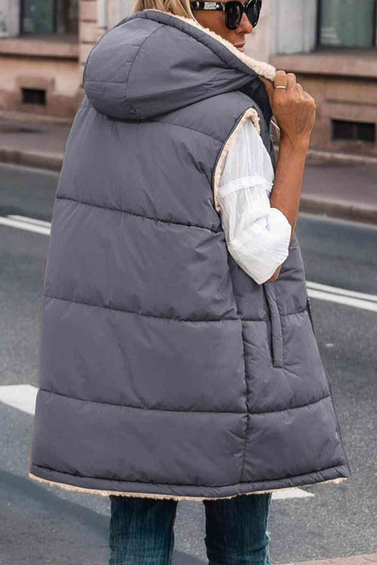 EB | Zip-Up Longline Kapuzenweste
