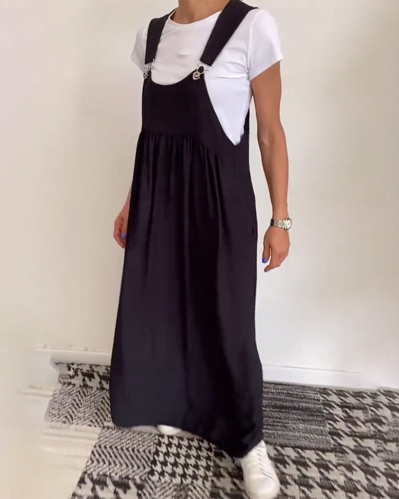 EB | Kleid Lässig Einfarbig Hosenträger