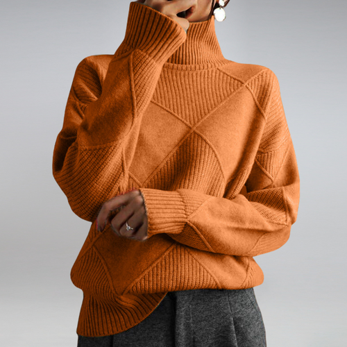EB | geometrischer Strickpullover mit Rollkragen