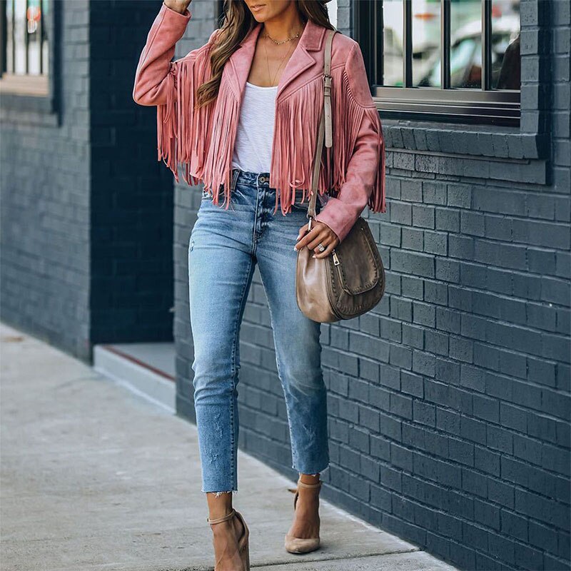 EB | jacke Mit Fransen Für Boho-Chic Look