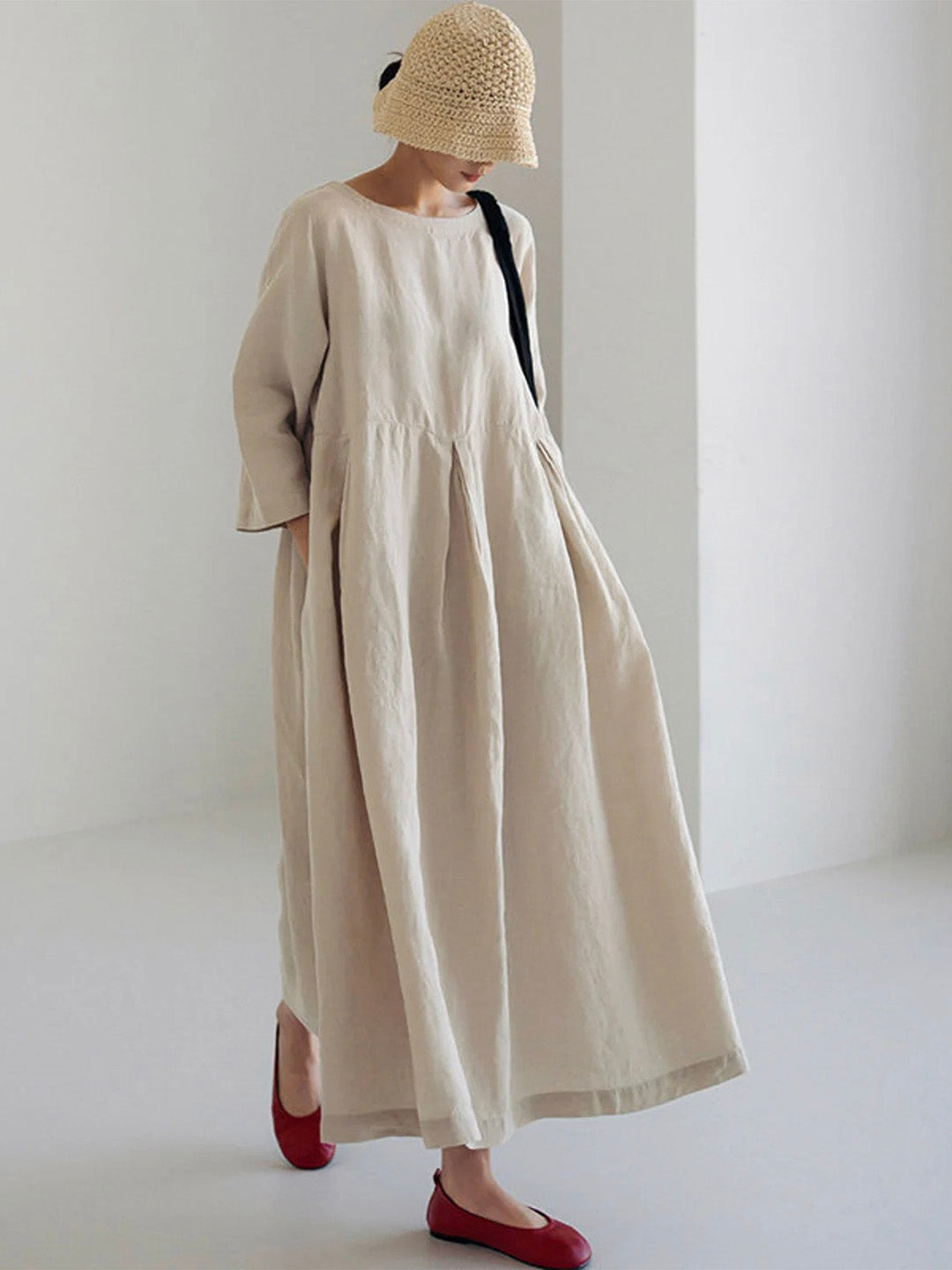 Lockeres kleid mit Seitentaschen