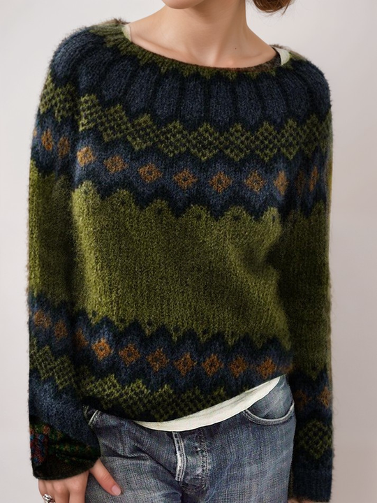 EB | Nordisk Strickpullover Weiche Wollmischung Gemütliche Eleganz