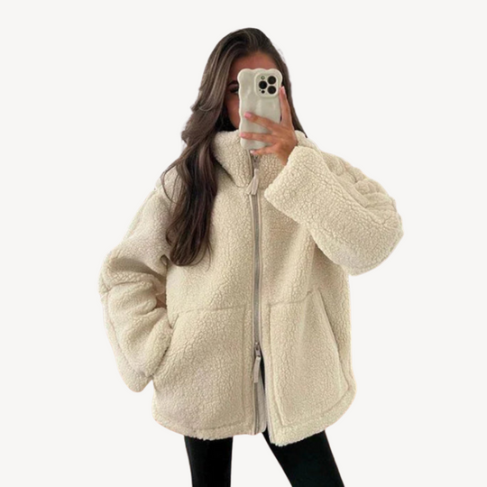 EB | Damen Bequeme Zip-Up Fleecejacke