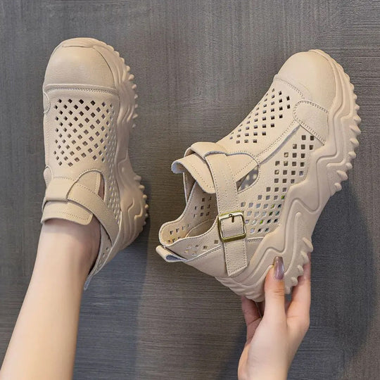 Atmungsaktive Sommer-Schuhe für Damen mit dicken Sohlen EB EB