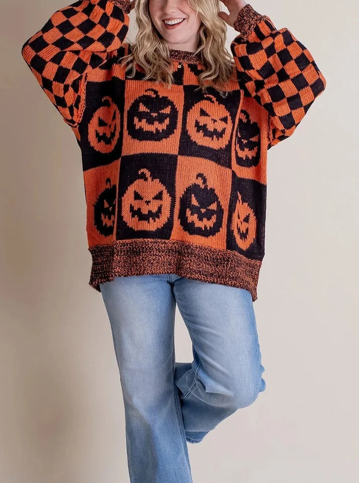EB | Karierter Strickpullover