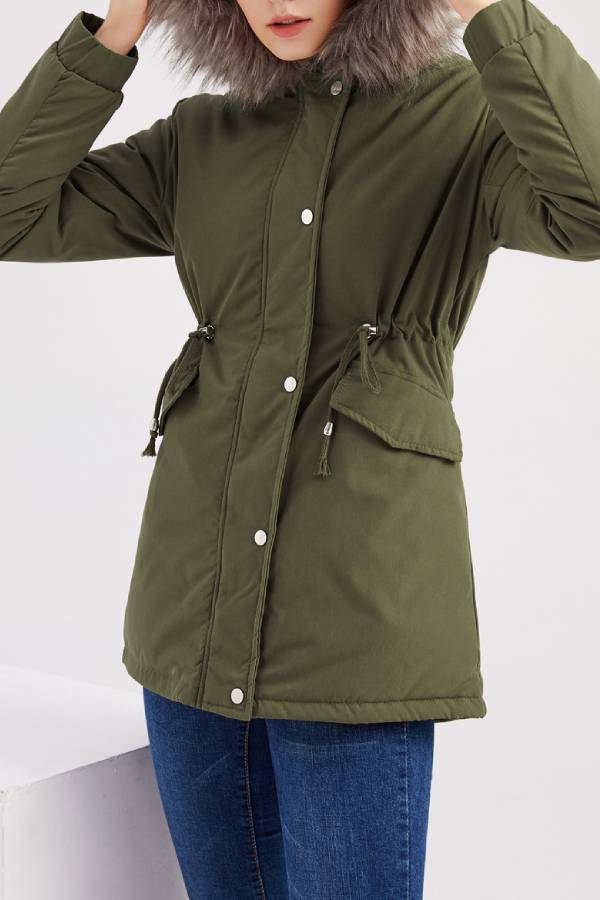 EB | Winter warmer Fleece-Mantel mit Baumwoll-Steppjacke