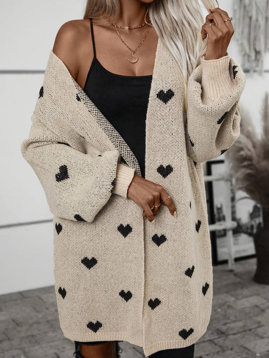 EB | Strickjacke mit Herzmuster aus weichem Stoff