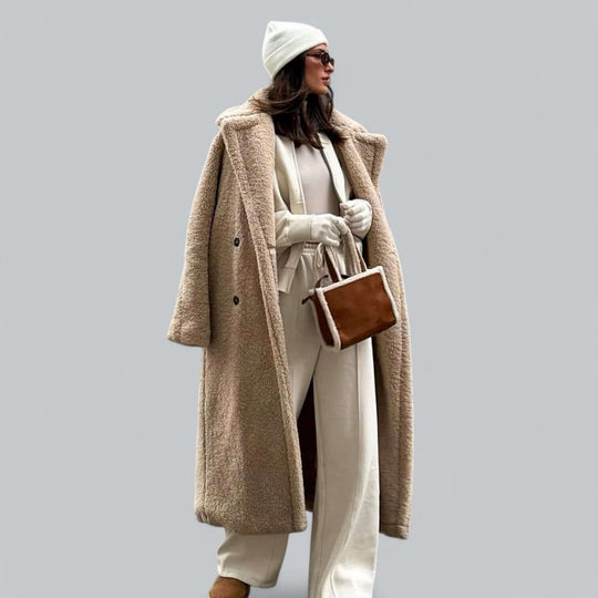 Damen Kunstfelljacke mit Teddy-Optik & Langer Passform | EB