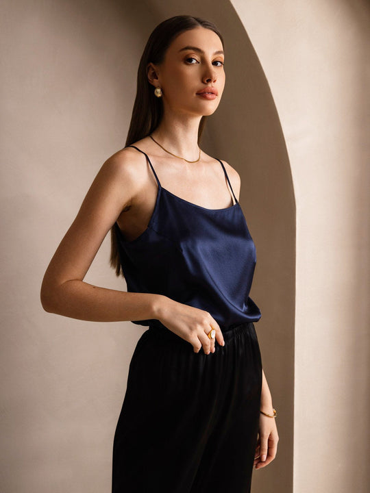 EB | Seide Entspannt Spaghettiträger Camisole Top