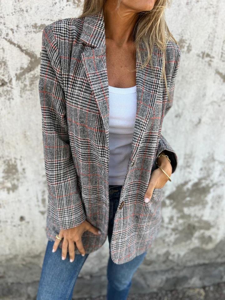 EB | Stilvolle Damen Winter Kariert Blazer