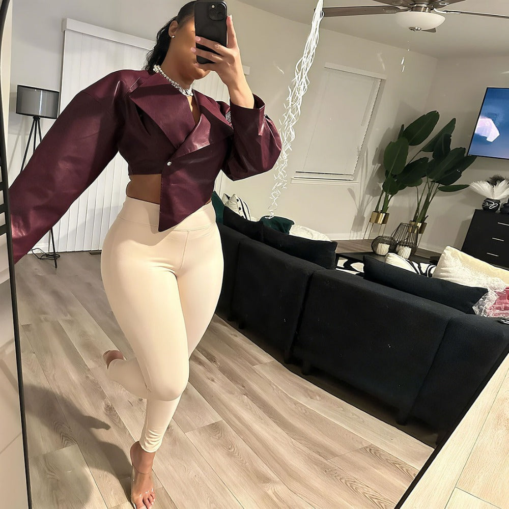 EB | Kunstleder Cropped Jack für Damen