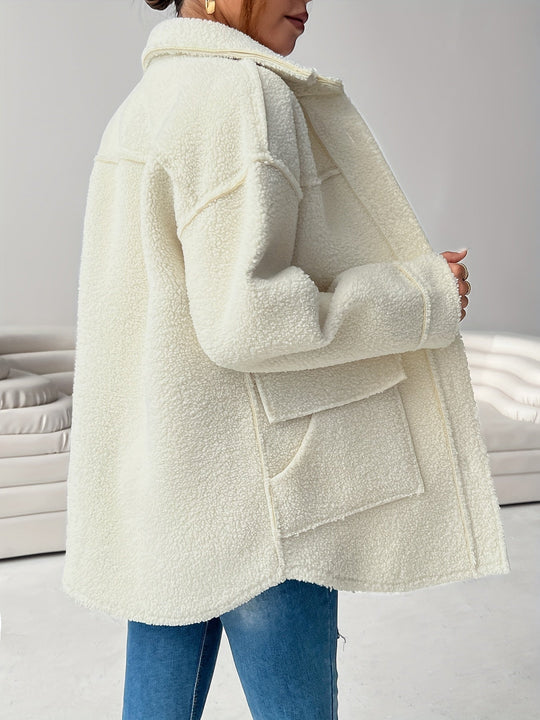 EB | Gemütlicher Plys-jacke mit Knöpfen Polyester Komfortabel und Stilvoll