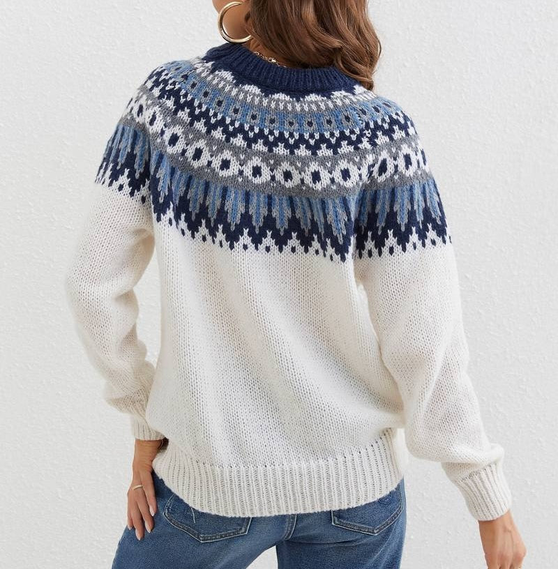 EB | Stylischer ethnischer gemusterter Pullover