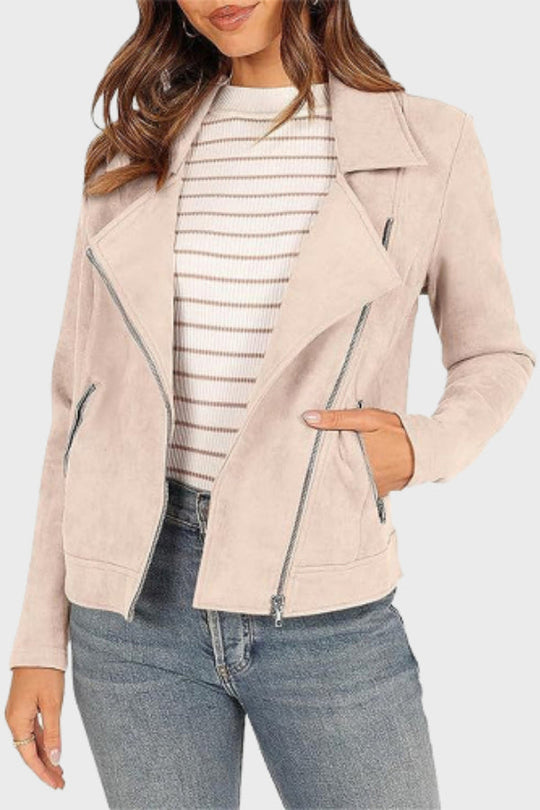 EB | Wildleder Cropped Bikerjacke