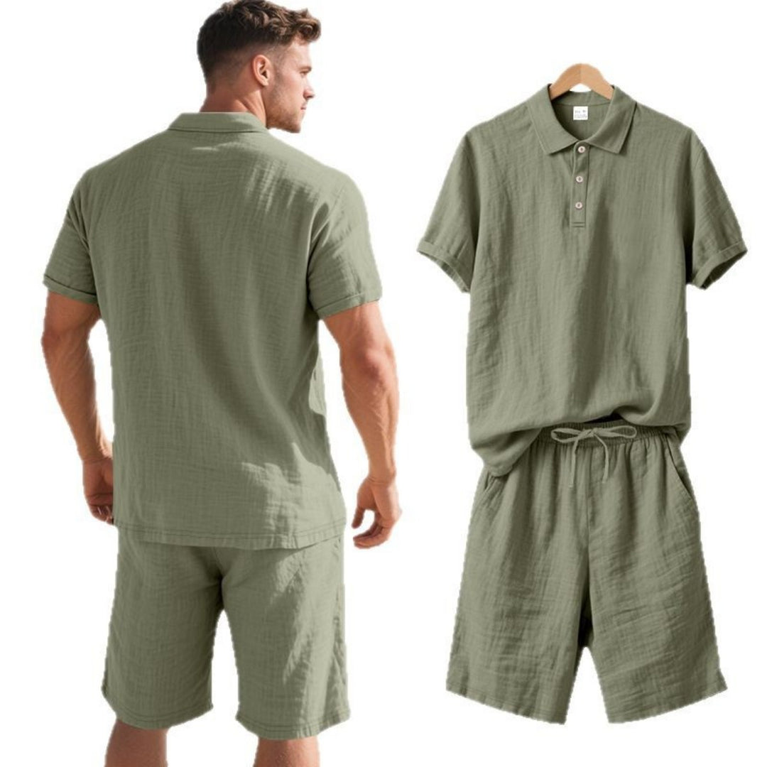 EB | Kurzärmliges Poloshirt und Shorts Strandanzug
