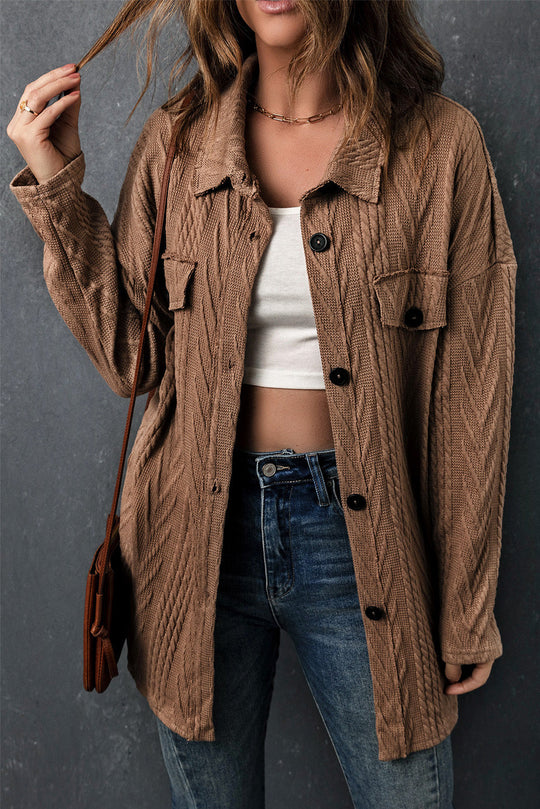 EB | Gestrickte Bluse mit Knopfleiste Baumwollmix Perfekt für Lagenlook