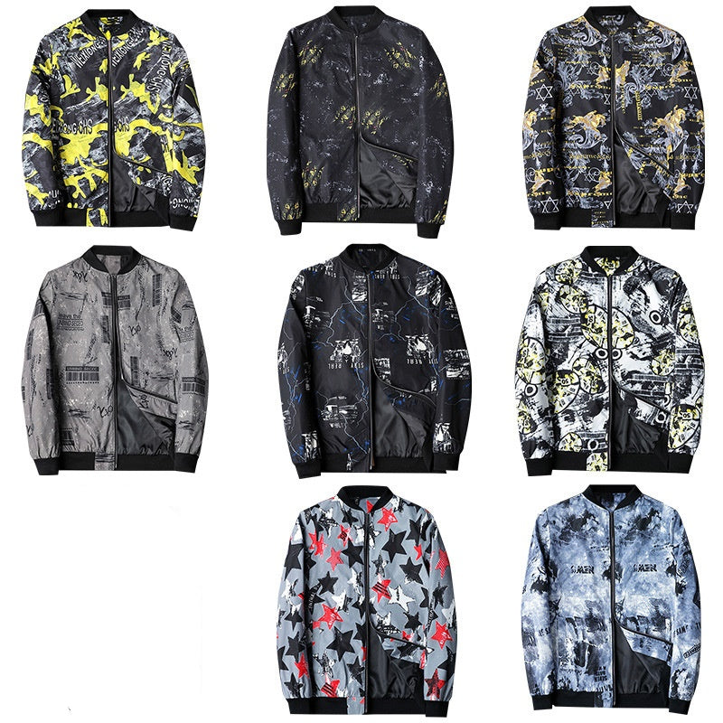 EB | Abstrakt bedruckte Herren Bomberjacke