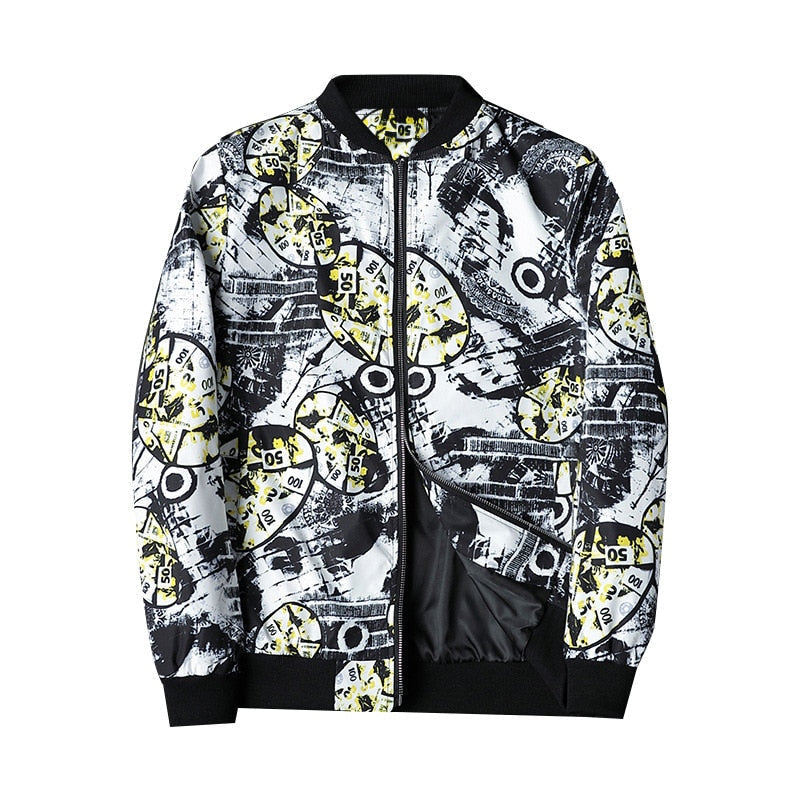 EB | Abstrakt bedruckte Herren Bomberjacke