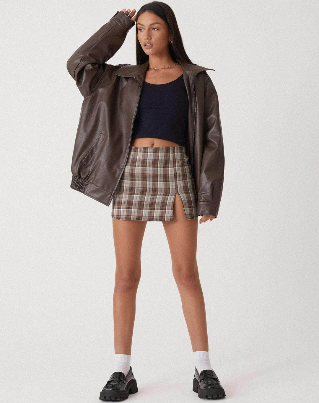 EB | Übergroße Damen Kunstlederjacke