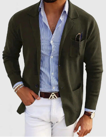 EB | Gedruckte Freizeitanzugjacke mit Doppelknopf für Herren