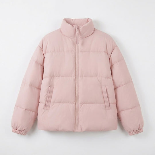 Damen nan kurzer voluminöser Steppblouson mit hohem Schalkragen, Zweiwege-Reißverschluss und verdeckten Eingrifftaschen EB