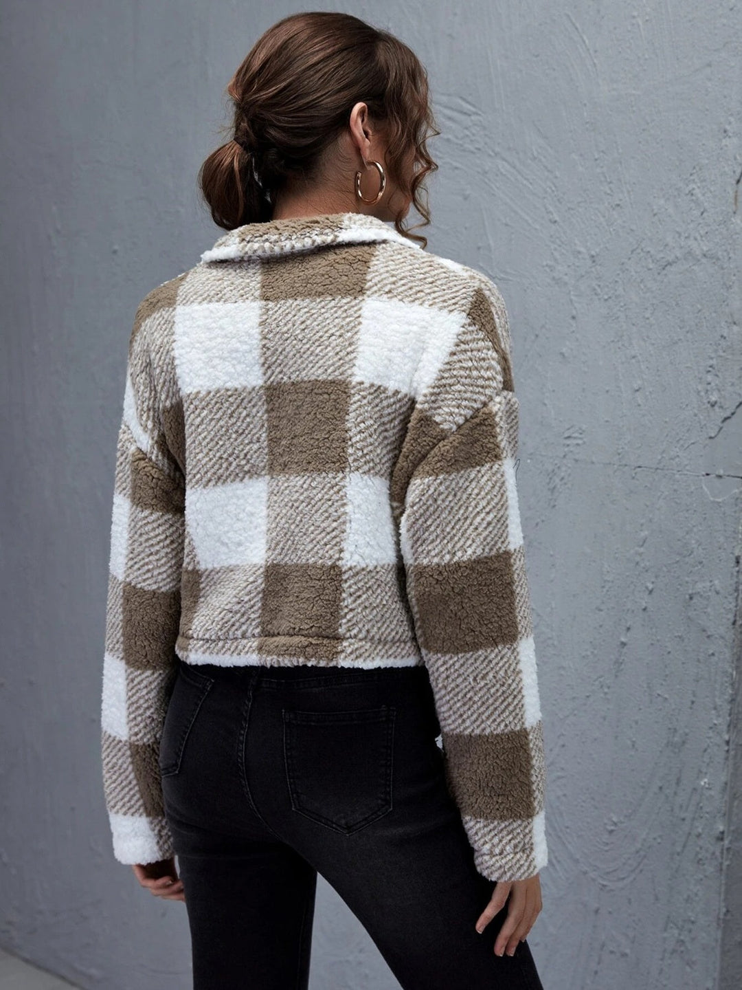 EB | Karierter Button-Down-Kragenjacke