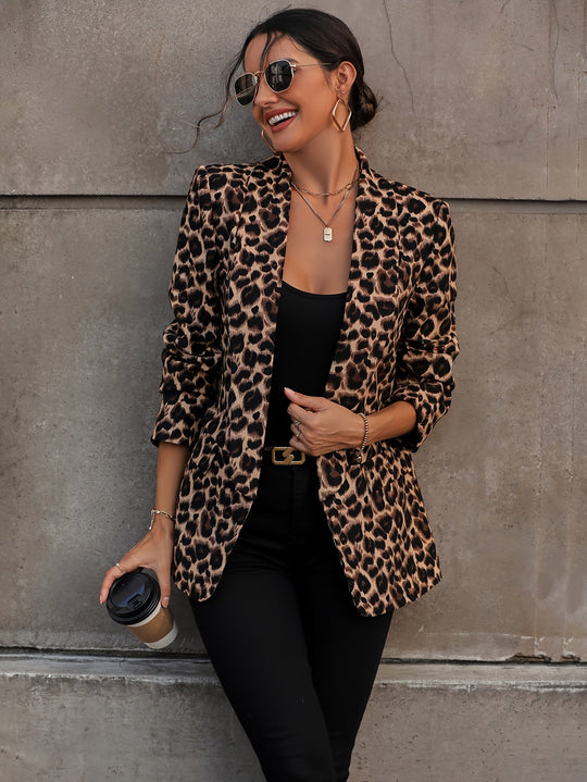 EB | Eleganter Business Langblazer mit Leopardenmuster für alle Jahreszeiten