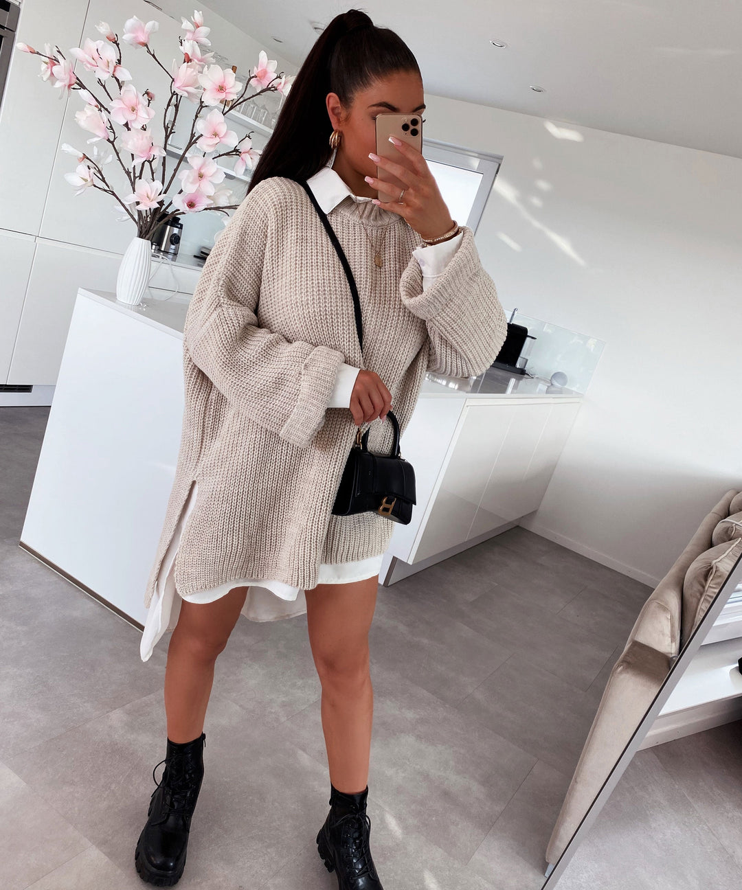 EB | Gemütlicher Oversized Strickpullover In Sanftem Beige