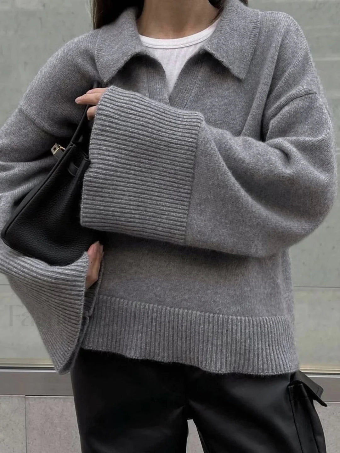 EB | Gemütlicher Minimalistischer Übergroßer Strickpullover