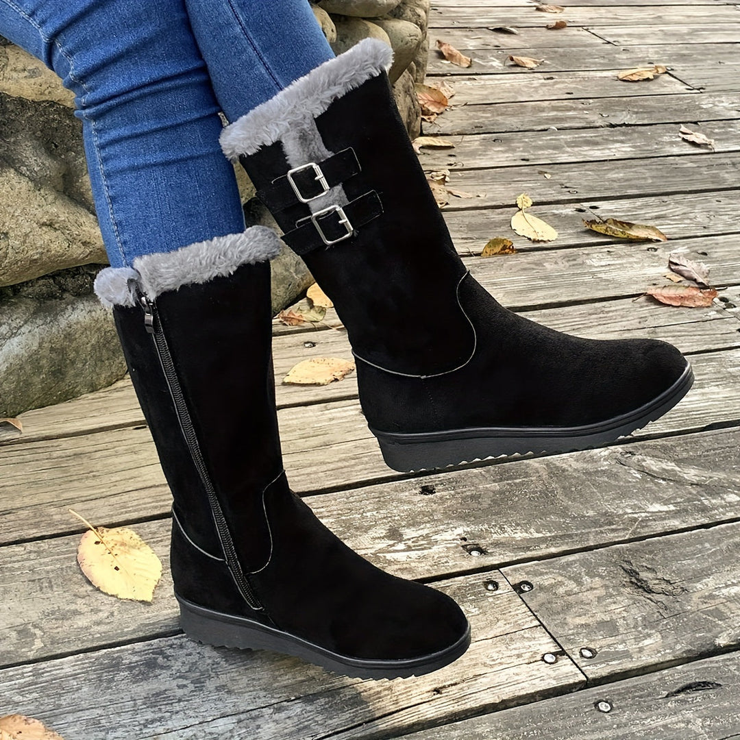 EB | Verstärkte Samt Mittelrohr Schnee Stiefel
