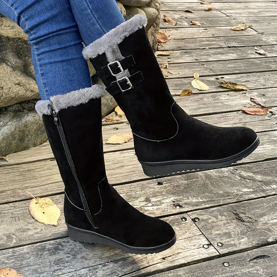EB | Verstärkte Samt Mittelrohr Schnee Stiefel