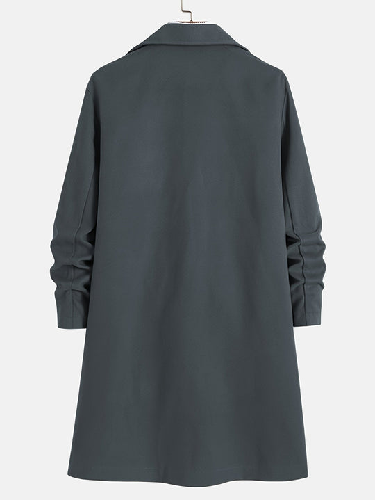 EB | Elegante Lange Jacke Polyester und Wolle Klassisch und Warm