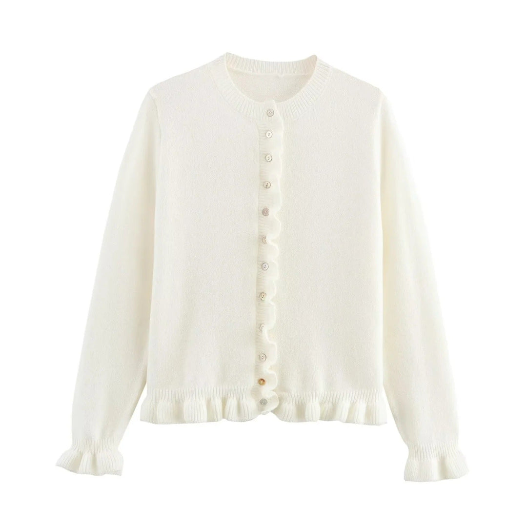 EB | Damen-Cardigan mit Knöpfen, schickes Lagen-Oberteil