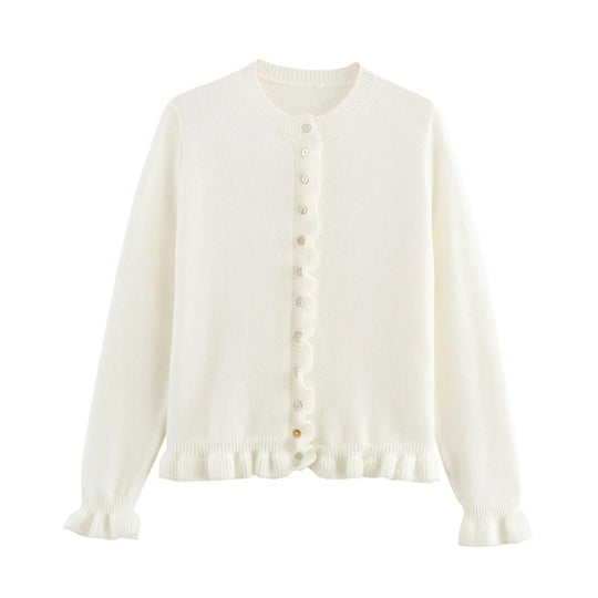 EB | Damen-Cardigan mit Knöpfen, schickes Lagen-Oberteil