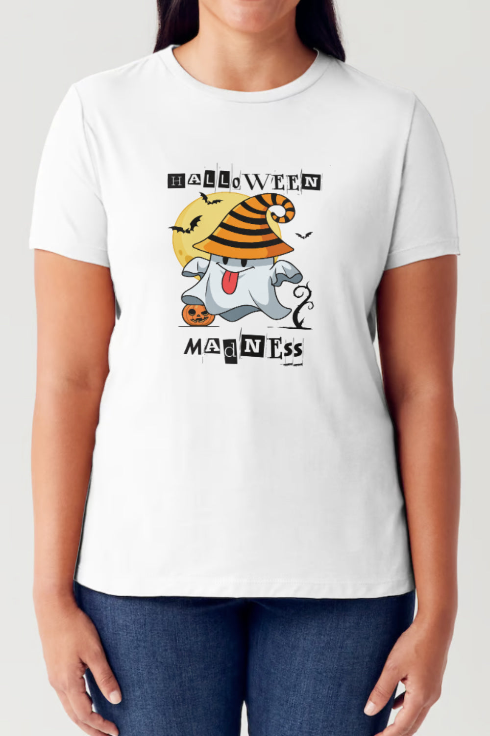 Heidi-Mode | Simply Love Vollgröße Halloween-Wahn Kurzarm Tubular T-Shirt