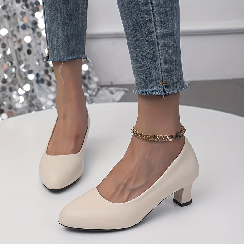 EB | Stilvolle Damen Pumps mit Spitzem Zeh und Blockabsatz