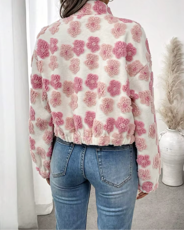EB | Gemütliche Fleecejacke mit Süßem Blumenmuster
