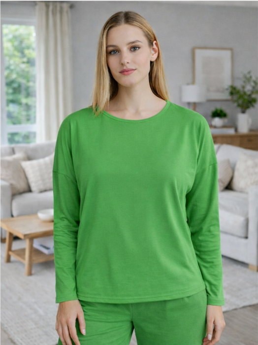 Damen Lässiger Zweiteiler mit weitem Oberteil und lockerer Hose EB