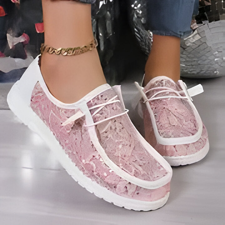 Mia | Damen Mode Spitze Turnschuhe EB