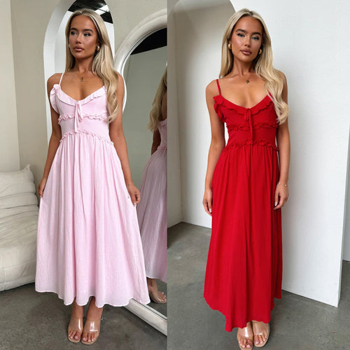 EB | Kleid mit Hosenträgern und Rüschen