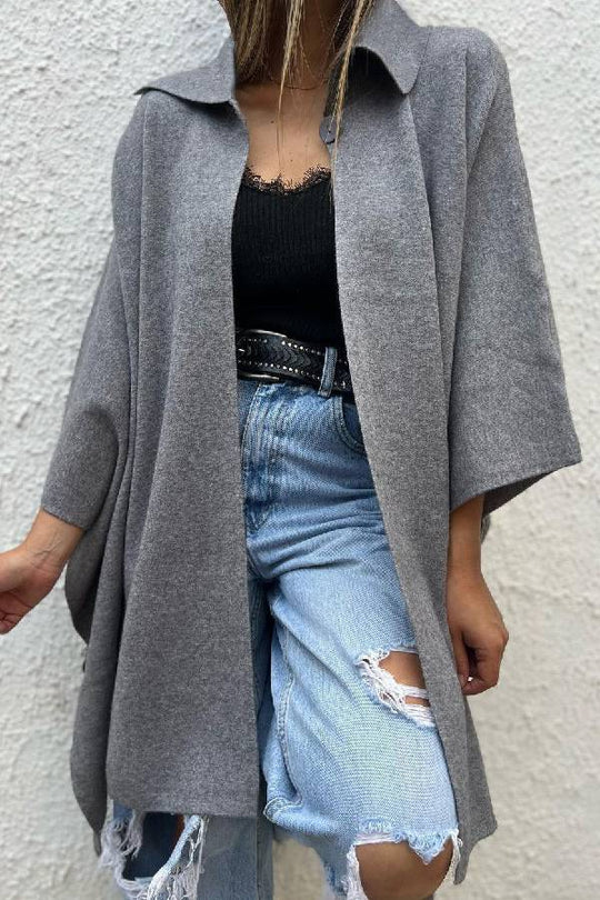 EB | Farbe lässiger Cardigan lockere Einzelknopf Windbreaker Jacke