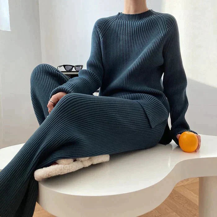 EB | Strick Damen Pullover Satz mit Weitem Hosen