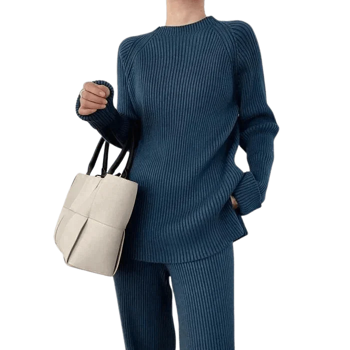 EB | Strick Damen Pullover Satz mit Weitem Hosen