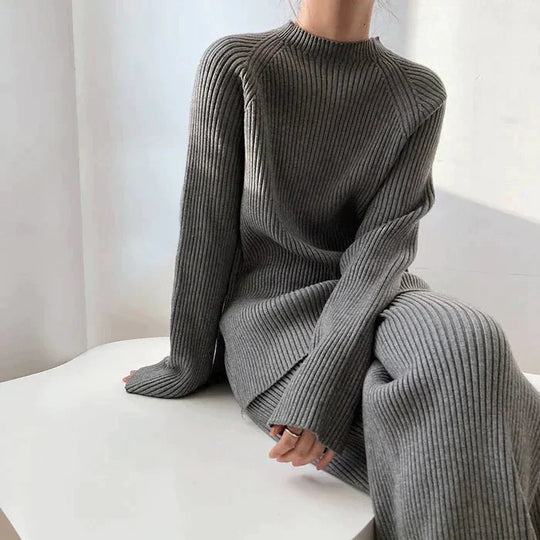 EB | Strick Damen Pullover Satz mit Weitem Hosen