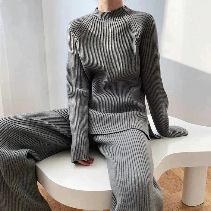 EB | Strick Damen Pullover Satz mit Weitem Hosen