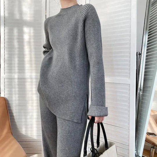 EB | Strick Damen Pullover Satz mit Weitem Hosen