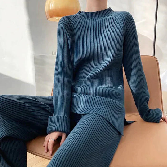 EB | Strick Damen Pullover Satz mit Weitem Hosen